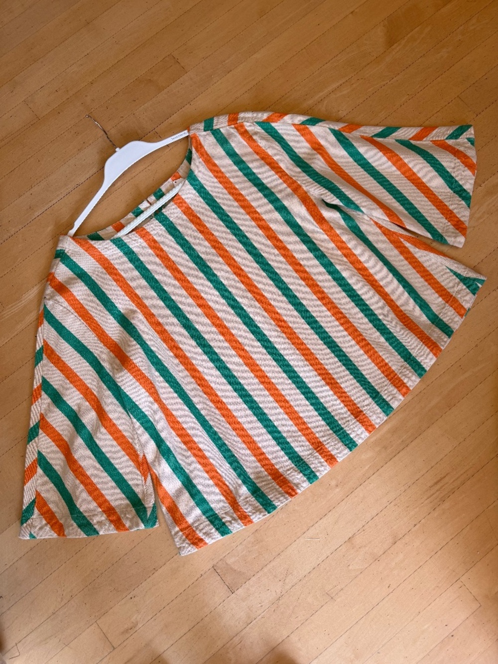 Free People Free-est Orange/Green stripe top, L, GP1559 - Picture 2 of 3